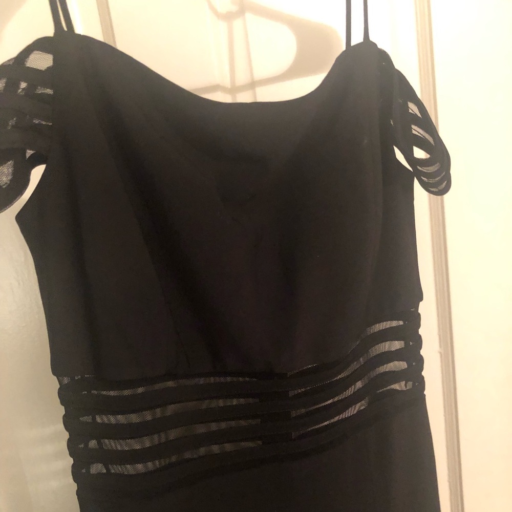 Black Formal Gown with mesh accents